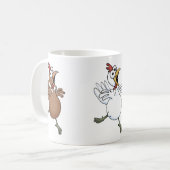 Poulets de bande dessinée sur une tasse (Devant gauche)