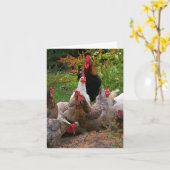 Poulets de basse cour et carte de note drôles de (Fleur jaune)