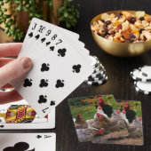 Poulets de basse cour et cartes de jeu drôles de (In Situ)