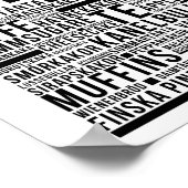 Poulets de café sucré Fika Poster de typographie (Coin)