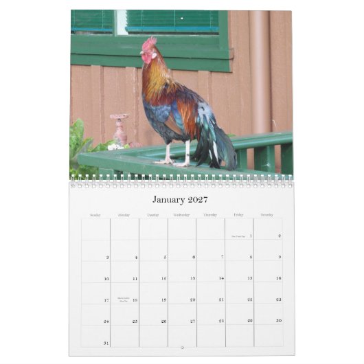 Poulets de jungle de calendrier de Kauai 2010 (Jan 2027)