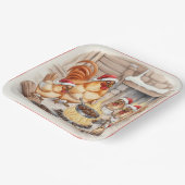 Poulets de Noël rôtissant des châtaignes, assiette (Angulaire)