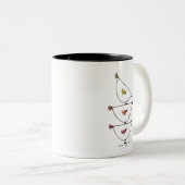 Poulets empilés Mug à café à deux tons (Devant droit)