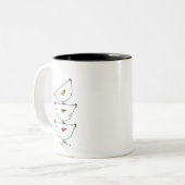 Poulets empilés Mug à café à deux tons (Devant gauche)