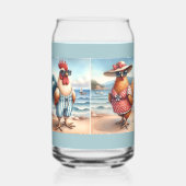Poulets en maillots de bain en bord de mer (Verso)
