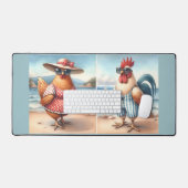 Poulets en maillots de bain en bord de mer (Clavier et souris)
