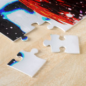 Poulets en Santa Hats Hiver Art Puzzle (Côté)