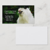 Poulets et cartes de visite organiques d'oeufs (Devant / Derrière)
