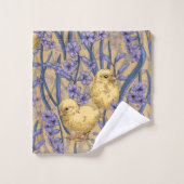 Poulets et hyacinthes jaunes (Gant de toilette)