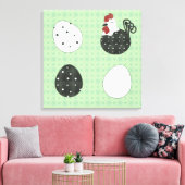 Poulets et oeufs de poule de Chubby toile étirée (Insitu(Salon))