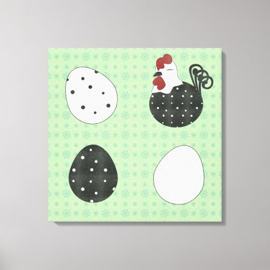 Poulets et oeufs de poule de Chubby toile étirée (Recto)