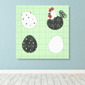 Poulets et oeufs de poule de Chubby toile étirée (Insitu (Plancher de Bois))