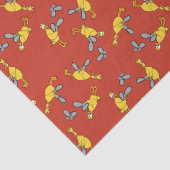 Poulets et papier de soie de soie rouge de (Détail)