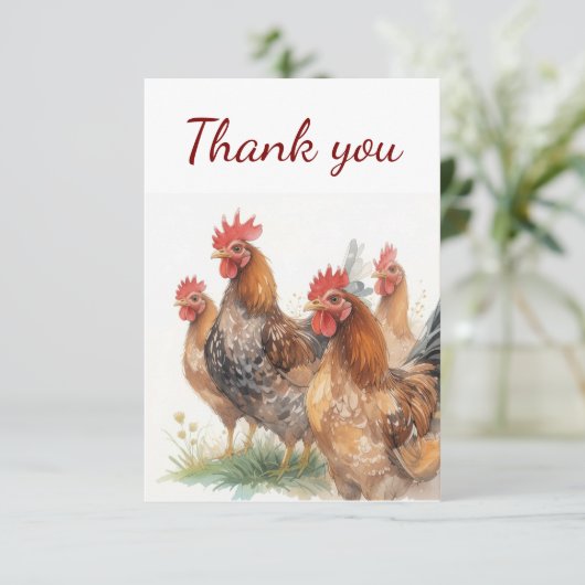 Poulets Merci aquarelle (Debout devant)