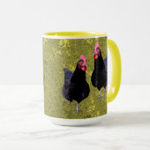 Poulets noirs dorés, Mug de café (Devant droit)