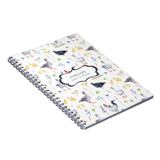 Poulets rustiques | Carnet Monogramme (Côté Droit)