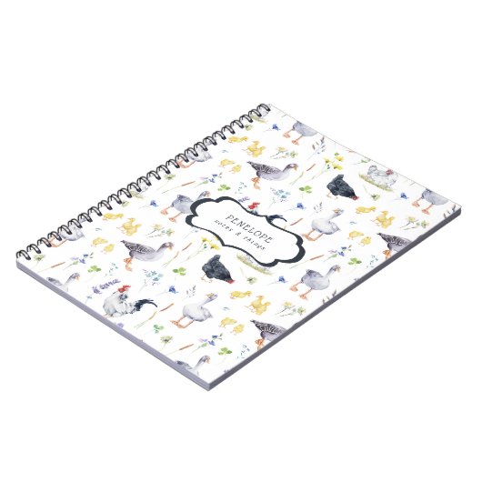 Poulets rustiques | Carnet Monogramme (Côté gauche)