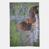 Poulets Sur Bain D'Oiseau Serviette De Cuisine (Vertical)