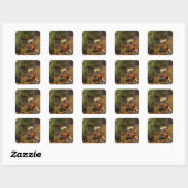 Poulets vintages et autocollant de coq (Feuille)