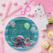 Poulpe Bébé Assiette en Papier (Fête)