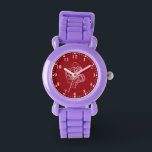 poulpe blanche sur montre rouge<br><div class="desc">poulpe blanche sur un arrière - plan rouge et une bordure blanche. Design simple et élégant. Correspondance de chiffres blancs.</div>