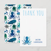 Poulpe marin nautique sous la mer Merci (Devant / Derrière)