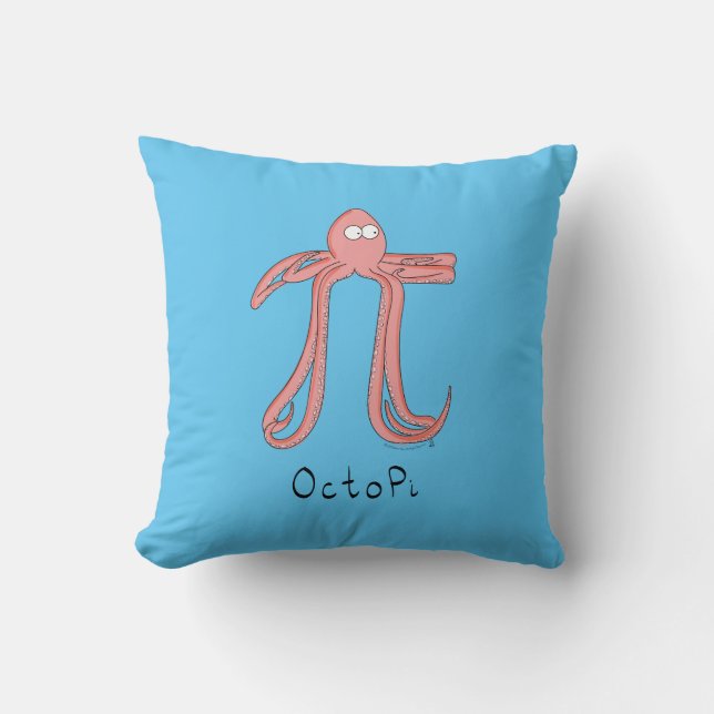 Poulpe Mignon Math Pi Day Coussin (Recto)