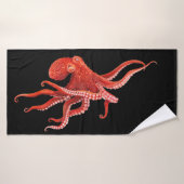 poulpe rouge (Serviette de bain)