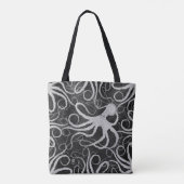 Poulpe sur gris-foncé - sac fourre-tout (Dos)