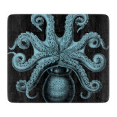 Poulpe turquoise sur la planche à découper (Devant)