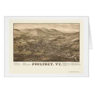 Poultney, carte panoramique de VT - 1886