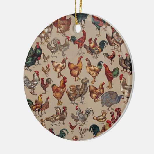 Poultry Rooster Chicken country  art Keramisch Ornament (Links)