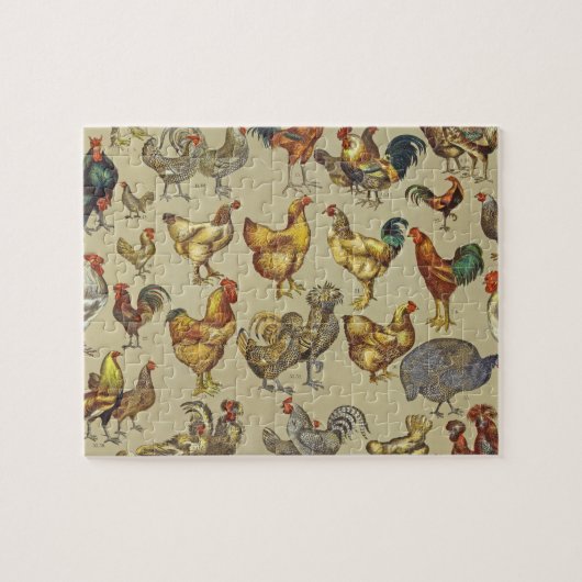 Poultry Rooster Chicken country  art Legpuzzel (Horizontaal)