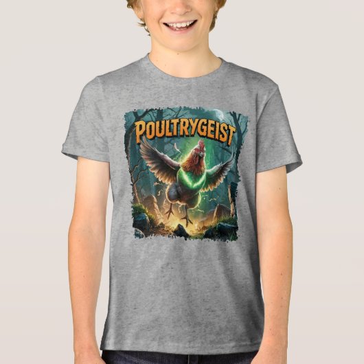 Poultrygeist illustratie Combo Creature Grappig Tri-Blend Shirt (Voorkant)