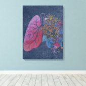Poumons floraux anatomie toile art (Insitu (Plancher de Bois))