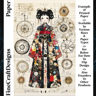 Poupée asiatique Clockpunk en Kimono CK6 Papier de