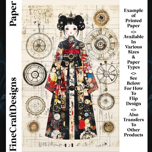 Poupée asiatique Clockpunk en Kimono CK6 Papier de (Créateur téléchargé)