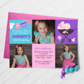 Poupée bébé 3 Photo Invitation anniversaire