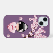 Poupée blanche Kimono Kokeshi mignonne Geisha fill (Verso Horizontal)