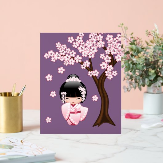 Poupée blanche Kimono Kokeshi mignonne Geisha fill (Mariage)