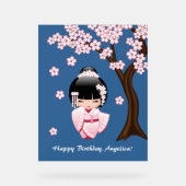 Poupée blanche Kimono Kokeshi - mignonne Geisha Gi (Recto)