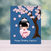 Poupée blanche Kimono Kokeshi - mignonne Geisha Gi (Neutre)