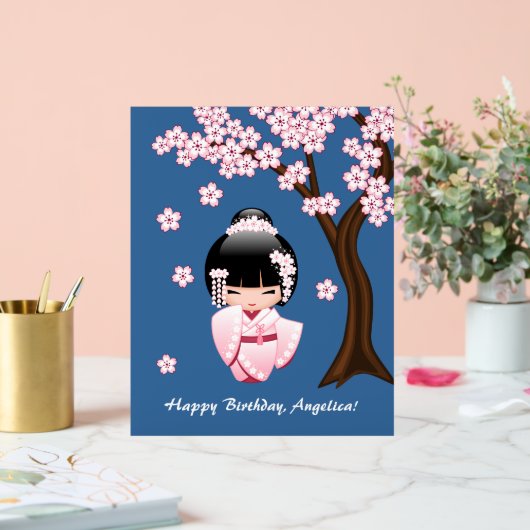 Poupée blanche Kimono Kokeshi - mignonne Geisha Gi (Mariage)