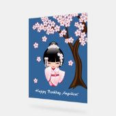 Poupée blanche Kimono Kokeshi - mignonne Geisha Gi (Angle)