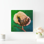 Poupée de coton 10,75" Carré Acrylique Horloge mur (Maison)