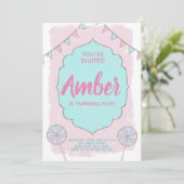 Poupée de souris de fille Invitation d'anniversair (Debout devant)
