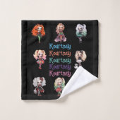 Poupée Fille Thème Épouvantable Halloween avec Nom (Gant de toilette)