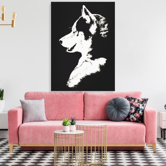 Poupée Husky Imprimer Sibérie Husky Chien toile Im (Insitu(Salon))