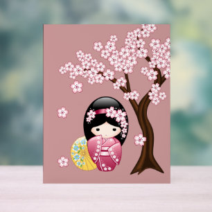 Poupée Kokeshi printemps mignonne Japonaise Geisha