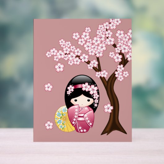 Poupée Kokeshi printemps mignonne Japonaise Geisha (Neutre)